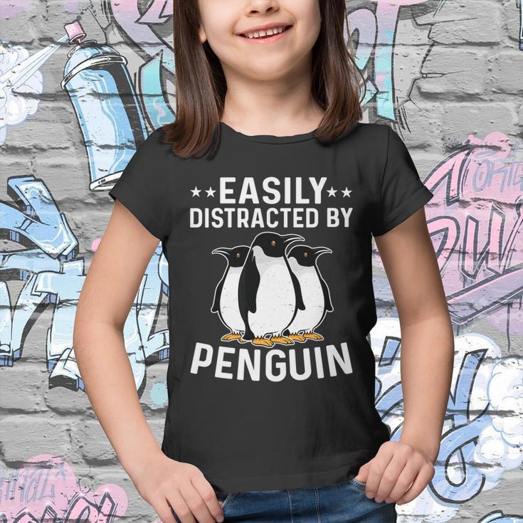 Easily Distracted By Penguins Gentoo Adelie Penguin Lovers Gift Youth T-shirt