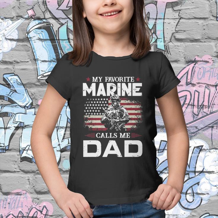 Fathers Day Flag My Favorite Marine Calls Me Dad Tshirt Youth T-shirt