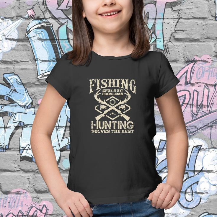 Fishing Solves Most Of My Problems Funny Fisherman Youth T-shirt