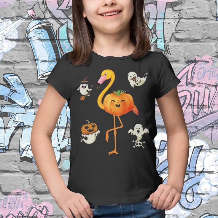 Flamingo Pumpkin Halloween Bird Lover Gifts For Girls And Boys Tshirt Youth T-shirt