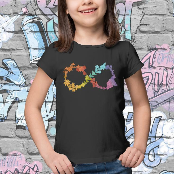Floral Neurodiversity Infinity Symbol Autism Awareness Youth T-shirt