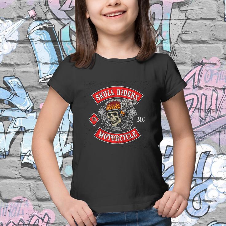 Flying Skull With Pistons For Motorcycle Club Youth T-shirt