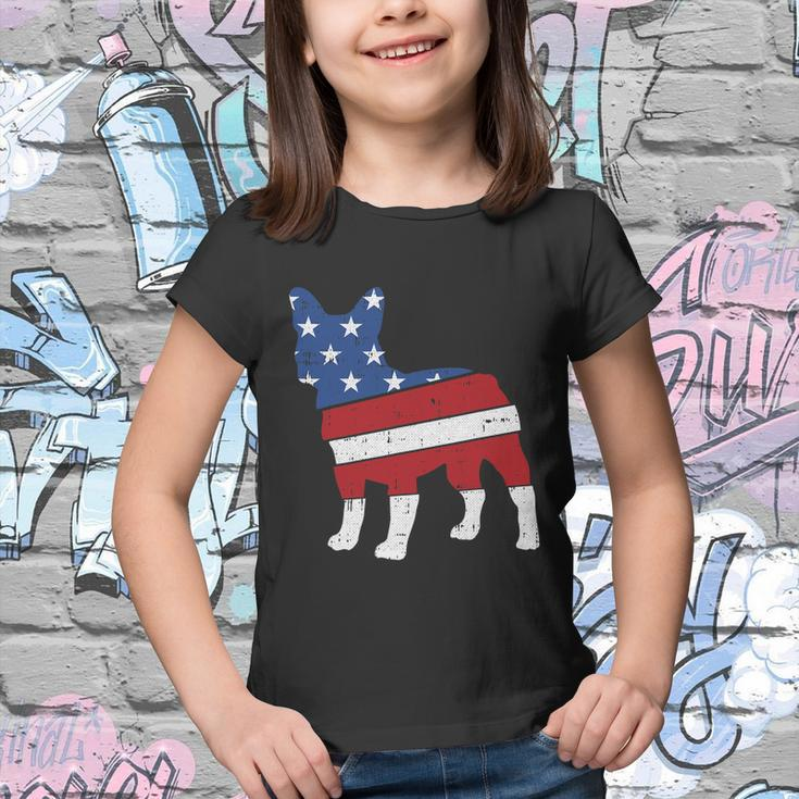 French Bulldog 4Th Of July Cute Frenchie American Flag Dog Youth T-shirt