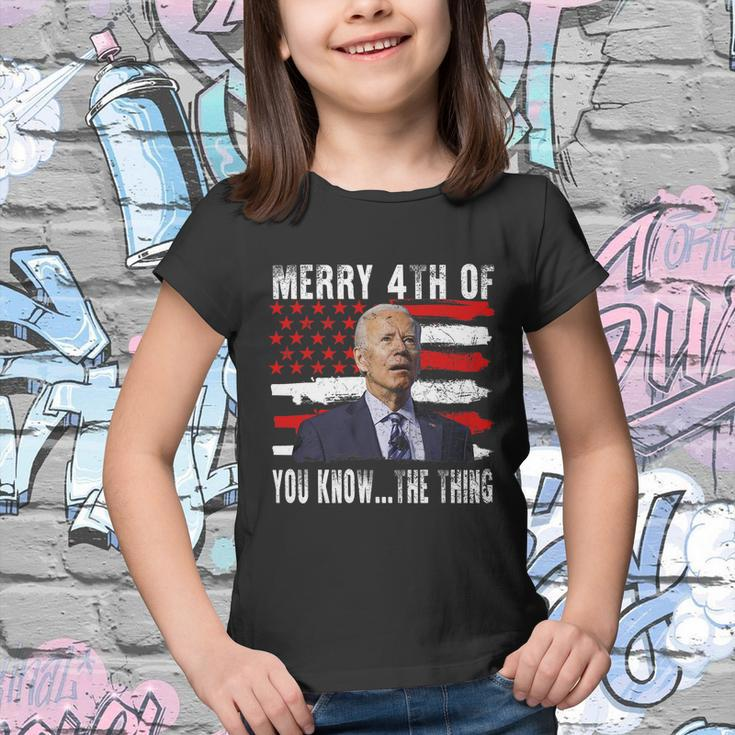 Funny Biden Confused Merry Happy 4Th Of You KnowThe Thing Flag Design Youth T-shirt
