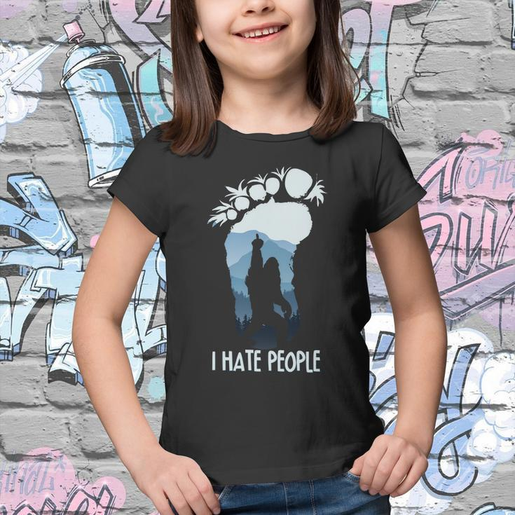 Funny Bigfoot I Hate People Youth T-shirt