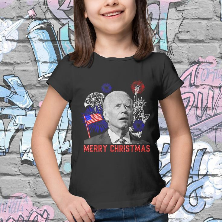 Funny Joe Biden Happy Christmas In July Usa Flag V3 Youth T-shirt