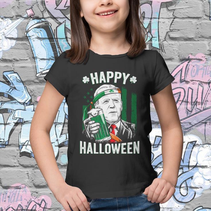 Funny Leprechaun Biden Happy Halloween For St Patricks Day Tshirt Youth T-shirt