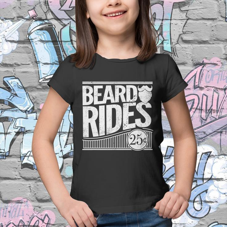 Funny Mens Beard Rides Gift Funny Vintage Distressed Mens Beard Gift Youth T-shirt