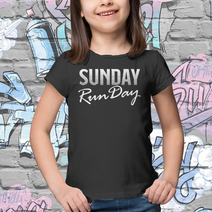 Funny Running With Saying Sunday Runday Youth T-shirt