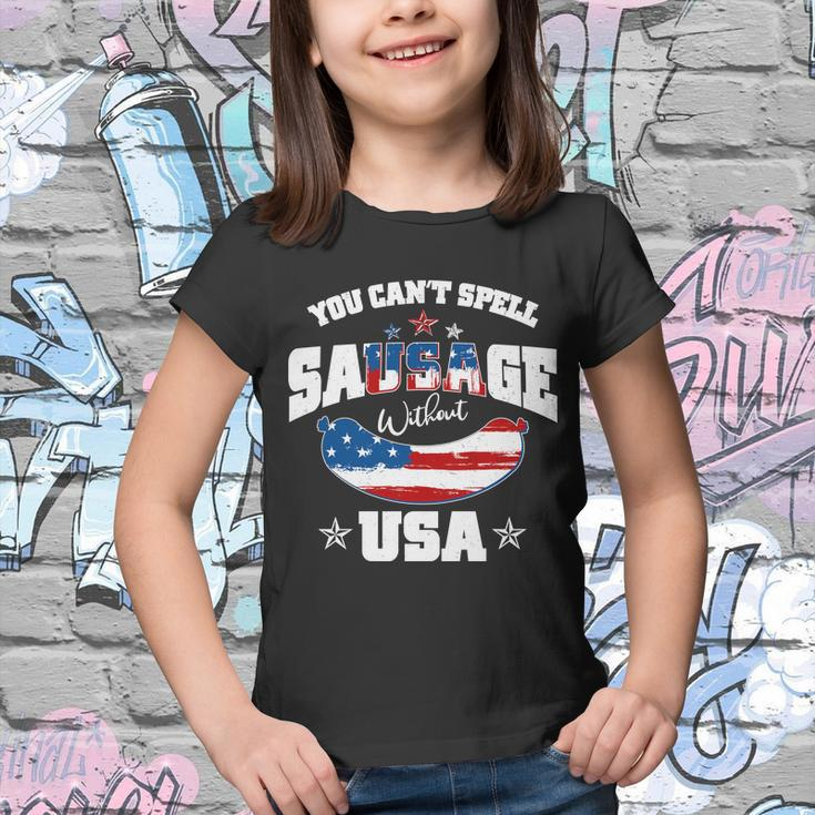 Funny You Cant Spell Sausage Without Usa Youth T-shirt