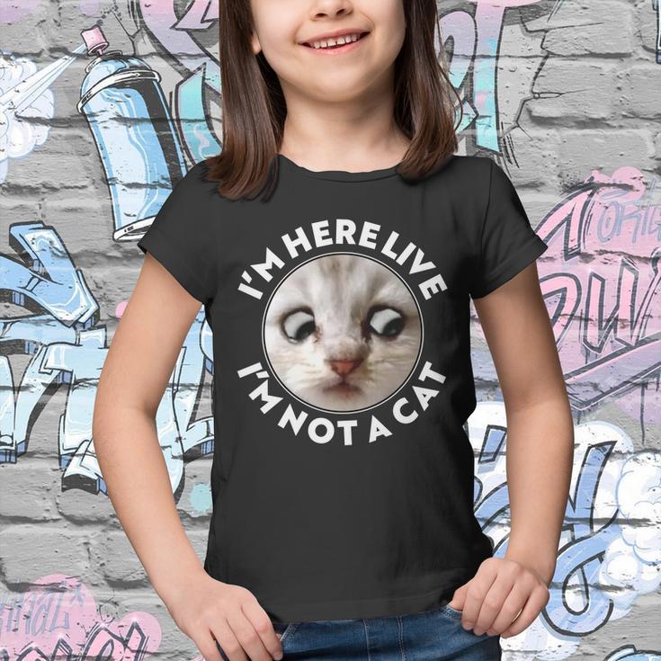 Funny Zoom Lawyer Cat Meme Im Here Live Im Not A Cat Tshirt Youth T-shirt