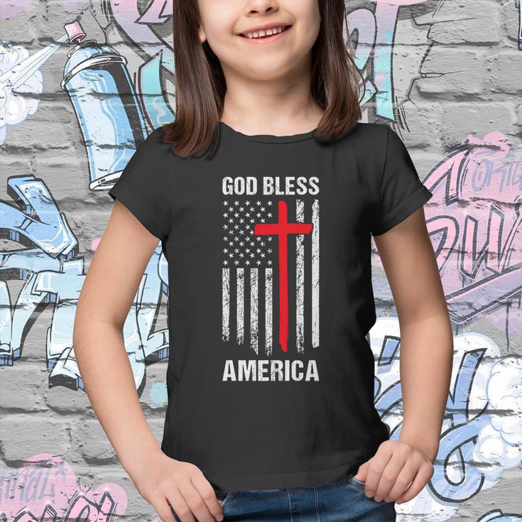 God Bless America Fourth Of July Christian Patriot Usa Flag Funny Gift Youth T-shirt