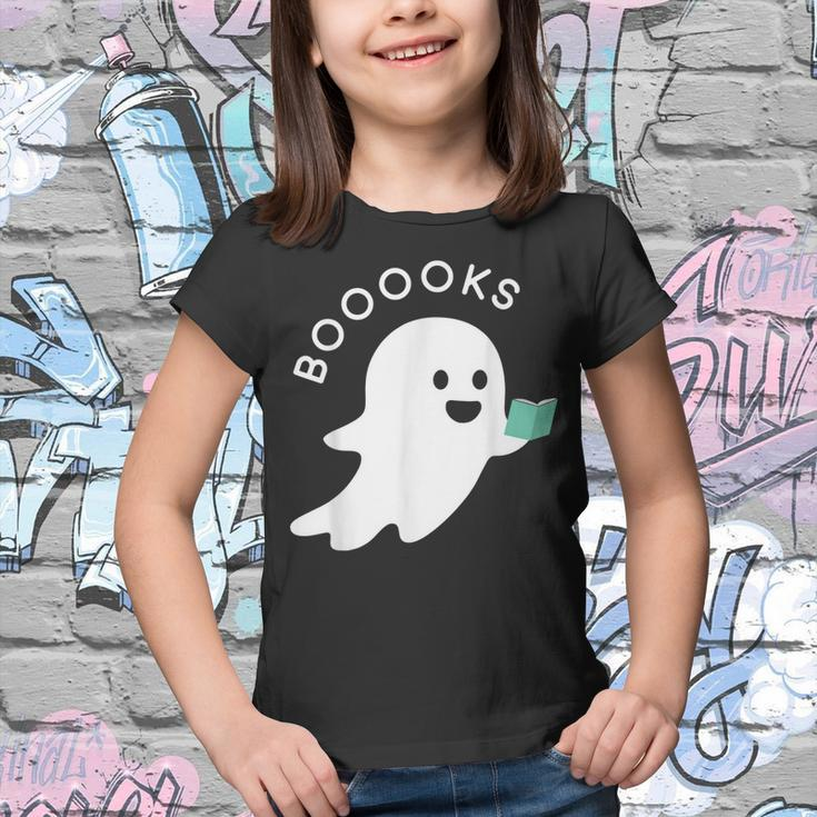 Halloween Booooks Ghost Reading Boo Read Books Library Youth T-shirt