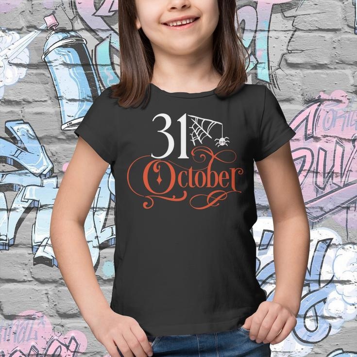 Halloween October 31 Orange And White Youth T-shirt