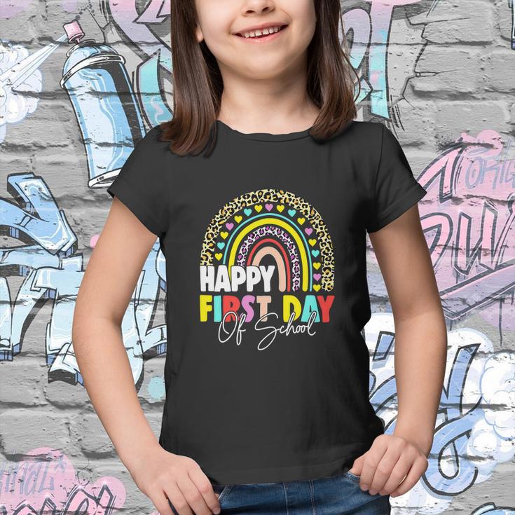 Happy First Day Of School Teacher Back To School Rainbow Youth T-shirt