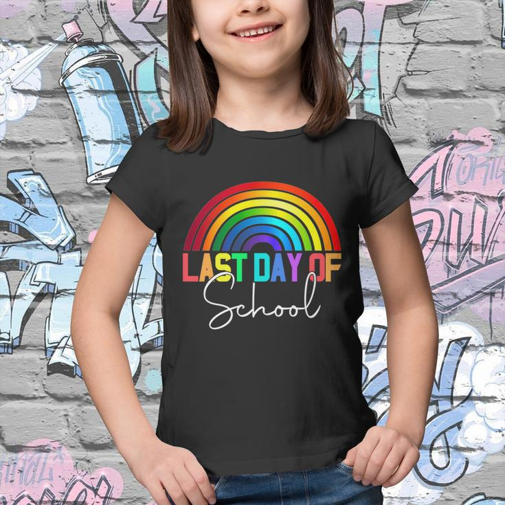 Happy Last Day Of School Teacher Student Graduation Rainbow Gift Youth T-shirt