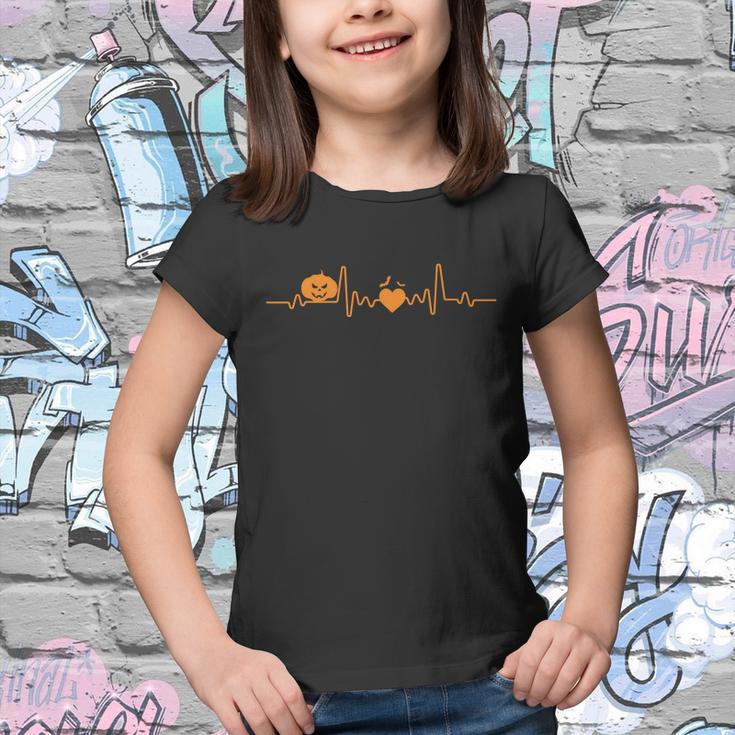 Heartbeat Pumpkin Halloween Quote V2 Youth T-shirt