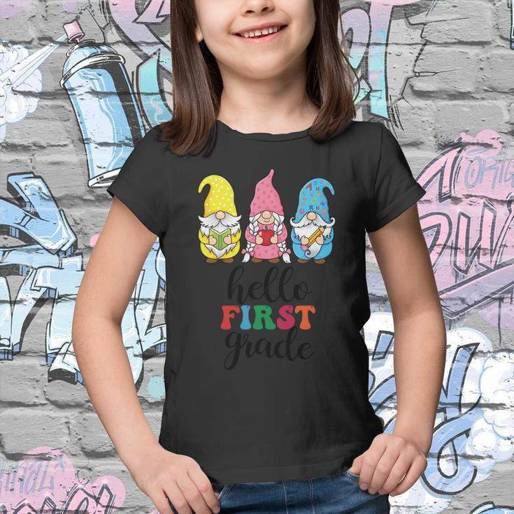 Hello First Grade School Gnome Teacher Students Graphic Plus Size Premium Shirt Youth T-shirt
