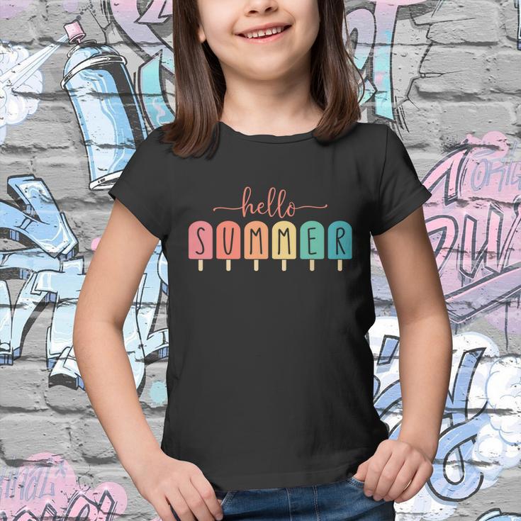 Hello Summer Vacation Ice Cream Popsicle Ice Lolly Youth T-shirt