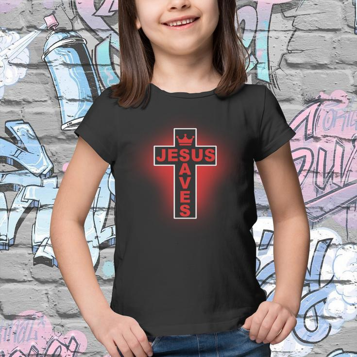 Jesus Saves Christian Faith Cross Youth T-shirt