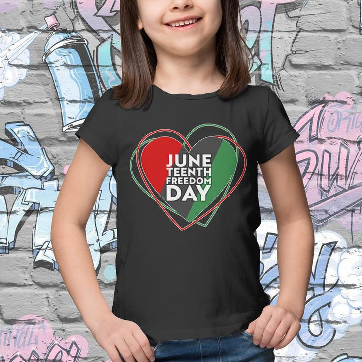 Juneteenth Freedom Day Heart Traditional Colors Youth T-shirt