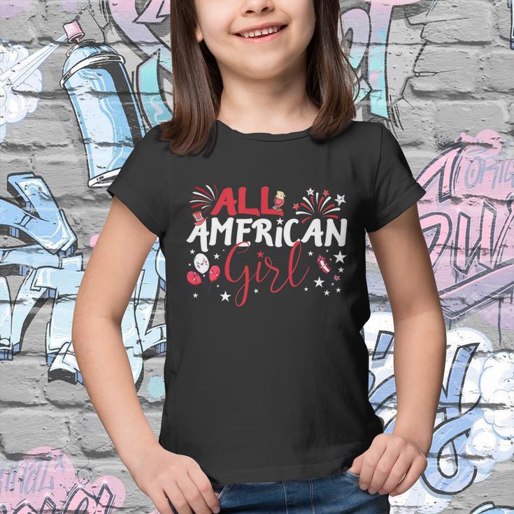 Kids All American Girl For Independence Day | Girls Patriotic Youth T-shirt