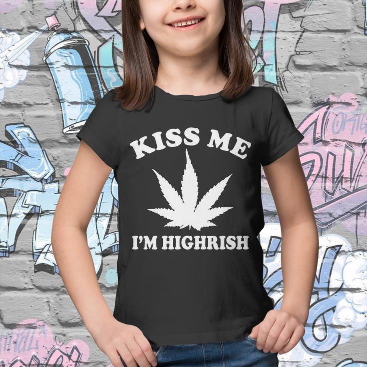 Kiss Me Im Highrish Irish St Patricks Day Weed Youth T-shirt