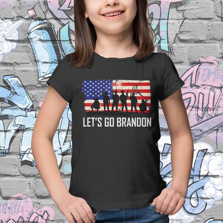 Lets Go Brandon Military Troops American Flag Tshirt Youth T-shirt