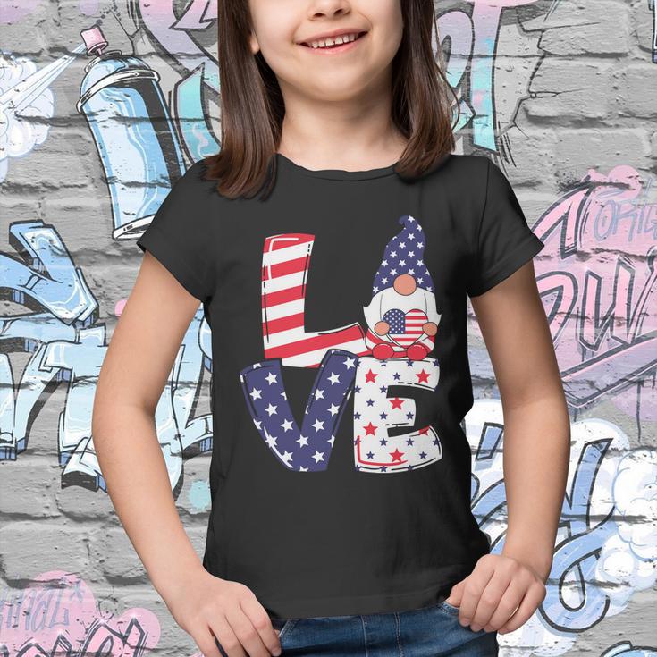 Love American Gnome 4Th Of July Independence Day Flag Graphic Plus Size Shirt Youth T-shirt