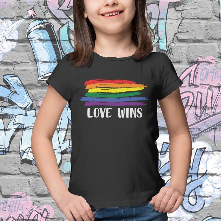 Love Wins Lgbt Gay Pride Lesbian Bisexual Ally Quote V2 Youth T-shirt