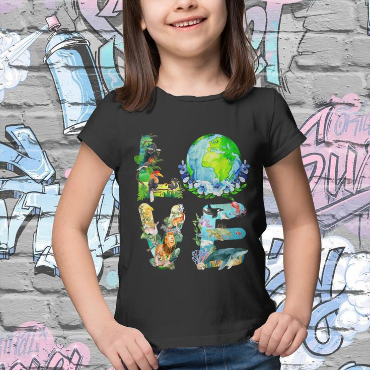 Love World Earth Day 2022 Planet Environmental Animal Tshirt Youth T-shirt
