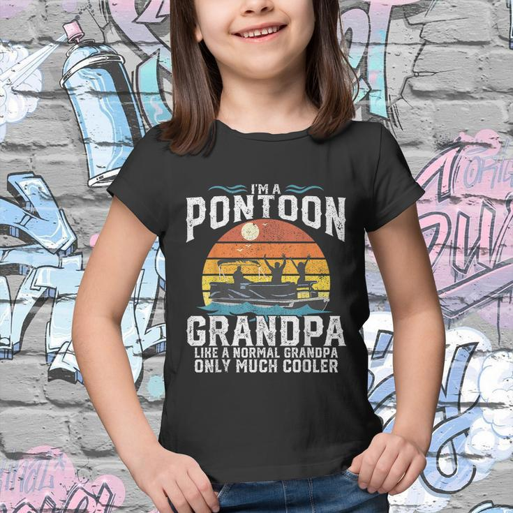 Mens Pontoon Grandpa Captain Retro Funny Boating Fathers Day Tshirt Youth T-shirt
