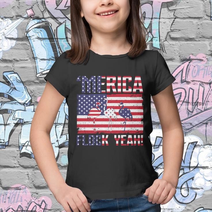 Merica Flamingo Usa Flag 4Th Of July Flock Yeah Graphic Plus Size Shirt Youth T-shirt