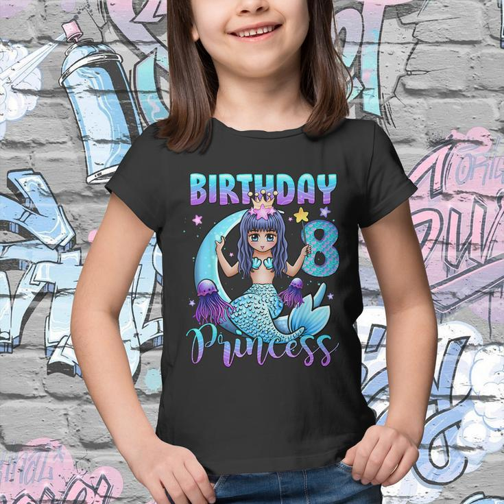 Mermaid Birthday Girl 8 Years Old Mermaid 8Th Birthday Girls Graphic Design Printed Casual Daily Basic Youth T-shirt