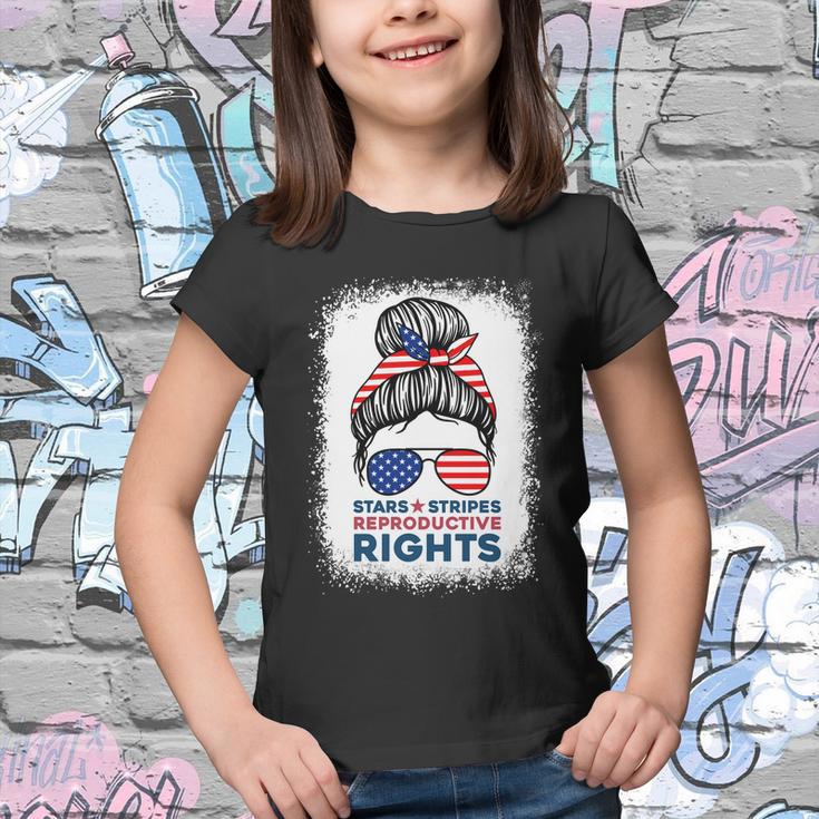 Messy Bun American Flag Stars Stripes Reproductive Rights Meaningful Gift V2 Youth T-shirt