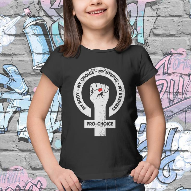 My Body Choice Uterus Business Feminist Youth T-shirt