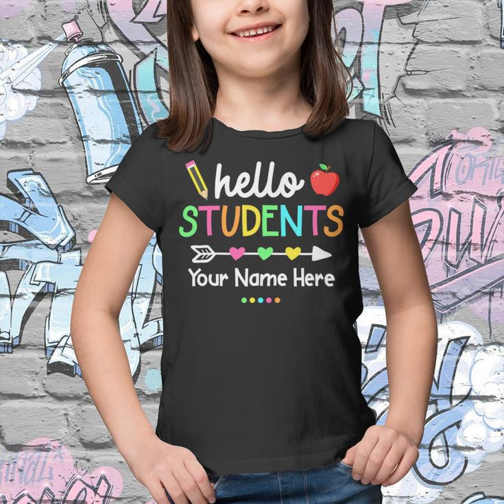 Personalized Teacher Shirt Back To School Hello Students Youth T-shirt