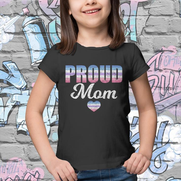 Proud Mom Bi Gender Flag Heart Mothers Day Lgbt Bigender Gift Youth T-shirt