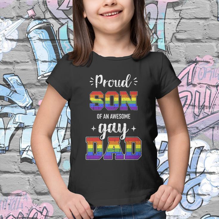 Proud Son Of Awesome Gay Dad Rainbow Pride Month Family Great Gift Youth T-shirt