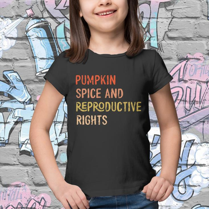 Pumpkin Spice And Reproductive Rights Fall Feminist Choice Gift V4 Youth T-shirt