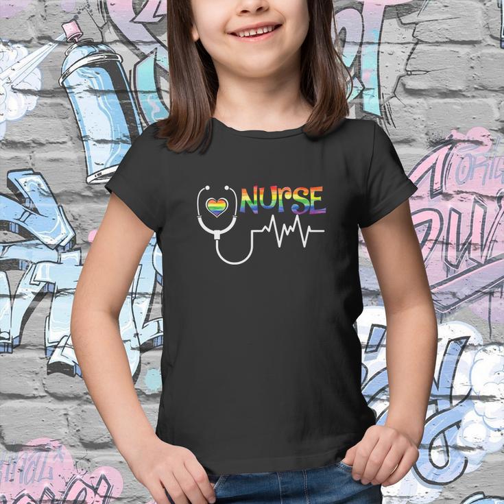 Rainbow Flag Funny Nurse Lgbt Lgbtq Gay Pride Ally Youth T-shirt