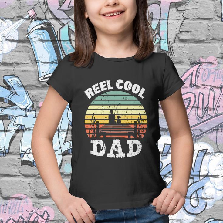 Reel Cool Dad Fisherman Daddy Funny Fathers Day Youth T-shirt