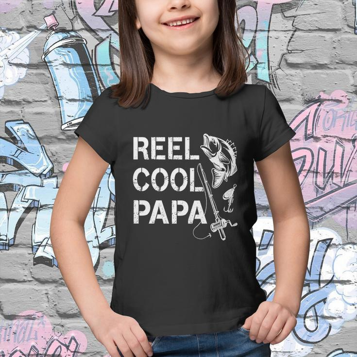 Reel Cool Papa Fishing Dad Fathers Day Fisherman Fish Youth T-shirt