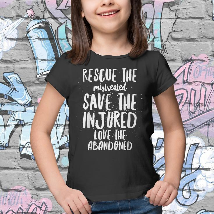 Rescue Save Love - Cute Animal Rescue Dog Cat Lovers Youth T-shirt