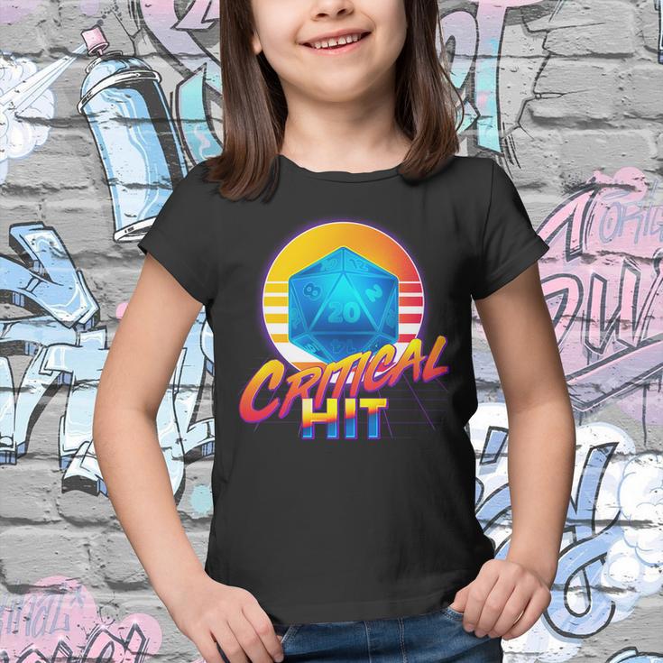 Retro 80S Dnd Critical Hit Youth T-shirt