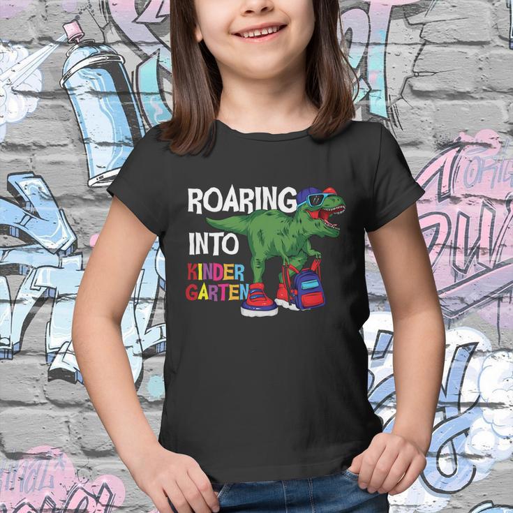 Roaring Into Kindergarten Dinosaur Back To School Youth T-shirt