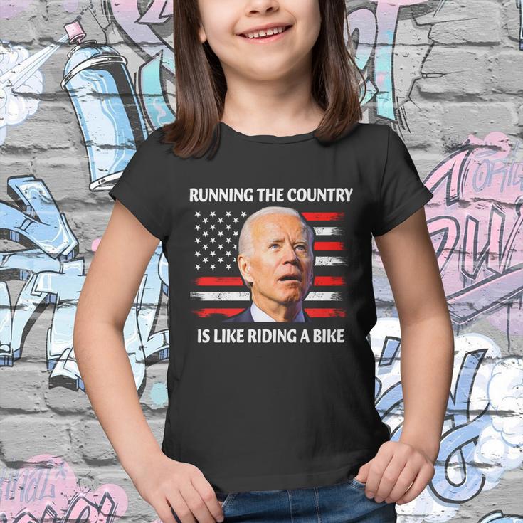 Running The Country Is Like Riding A Bike Joe Biden Youth T-shirt