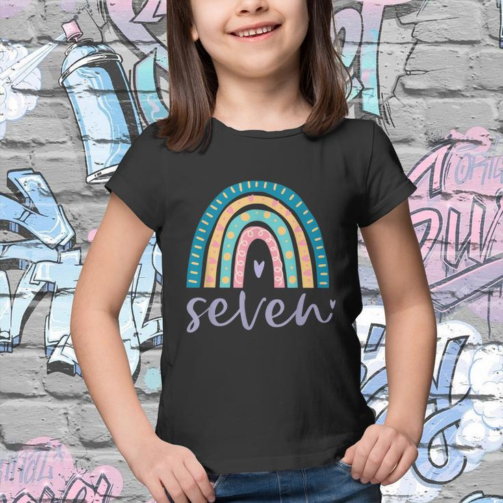 Seven Year Old Rainbow Birthday Gifts For Girls 7Th Bday Youth T-shirt