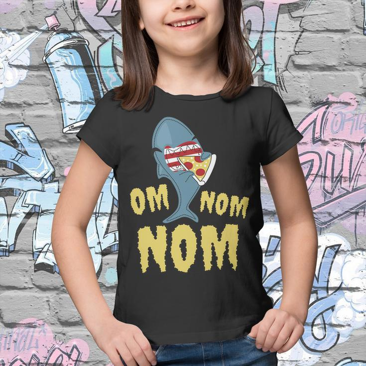 Shark Eating Pizza Om Nom Nom Youth T-shirt