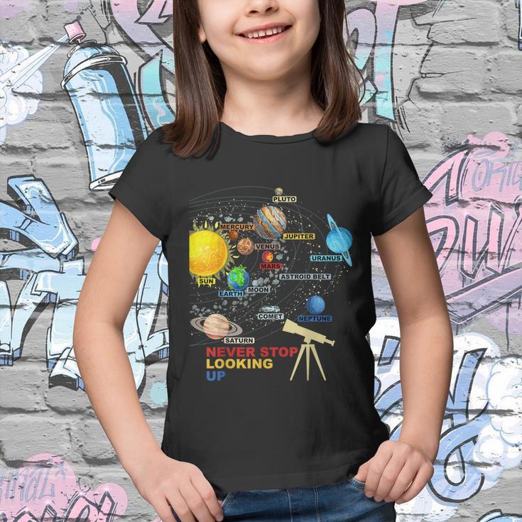 Solar System Planets Never Stop Looking Up Astronomy Youth T-shirt